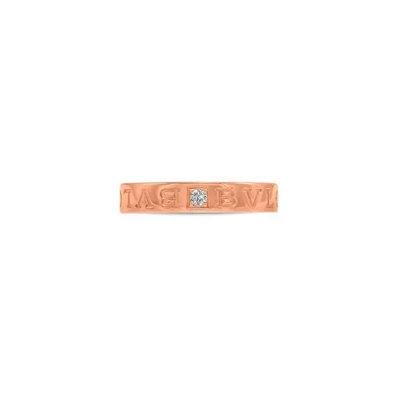 Bulgari 18K Rose Gold 0.01 ct. tw. Diamond Ring - Picture 2 of 3